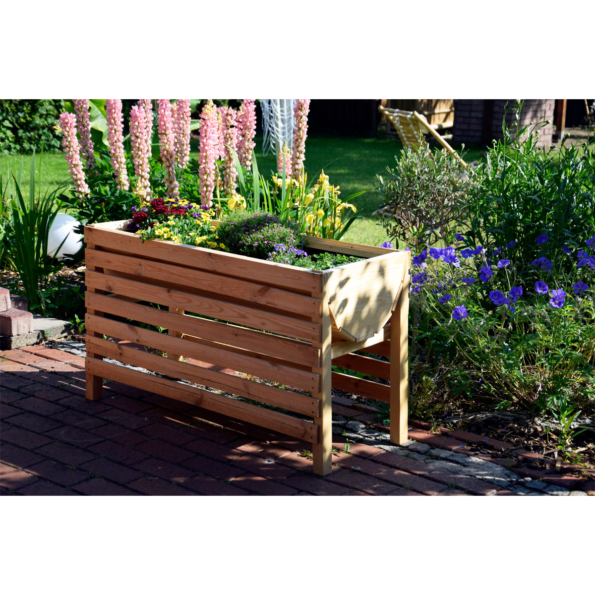 dobar Großes Hochbeet 100 x 60 x 45 cm natur Bild 2