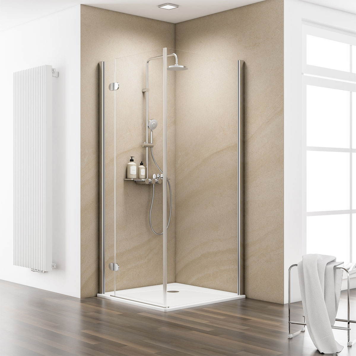 Schulte Drehtür Master Class inkl Seitenwand 90 x 90 cm rechts Bild 1