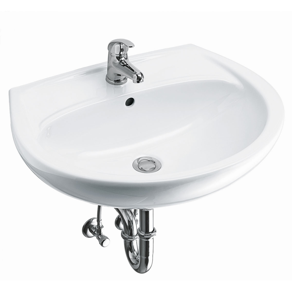 Waschbeckenset Basic 60 cm weiß Bild 1