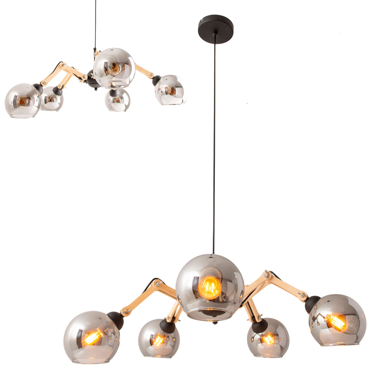 näve  Pendelleuchte Soito schwarz Glas 5er Bild 5