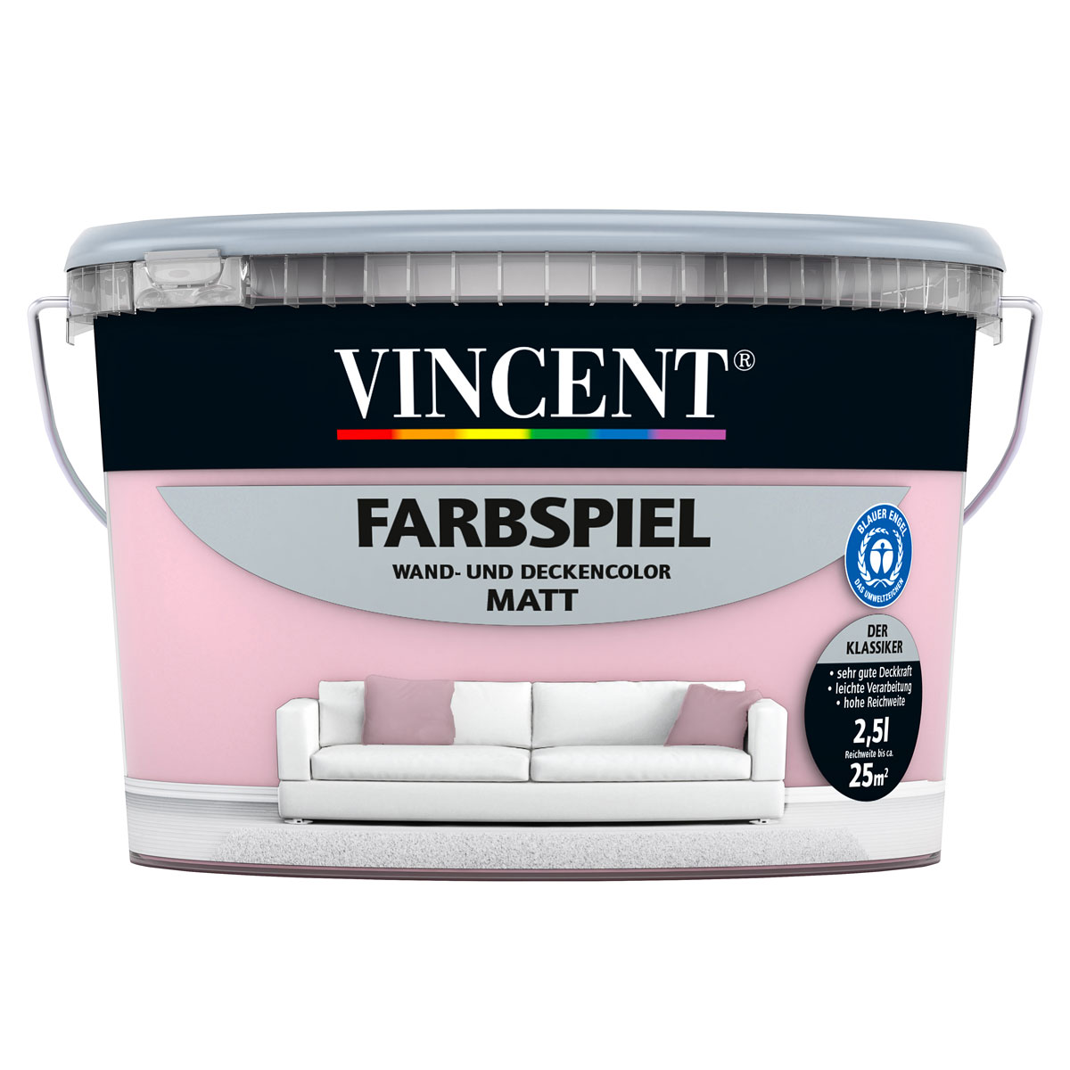 Vincent Farbspiel Zartes Rosa matt 2,5 L