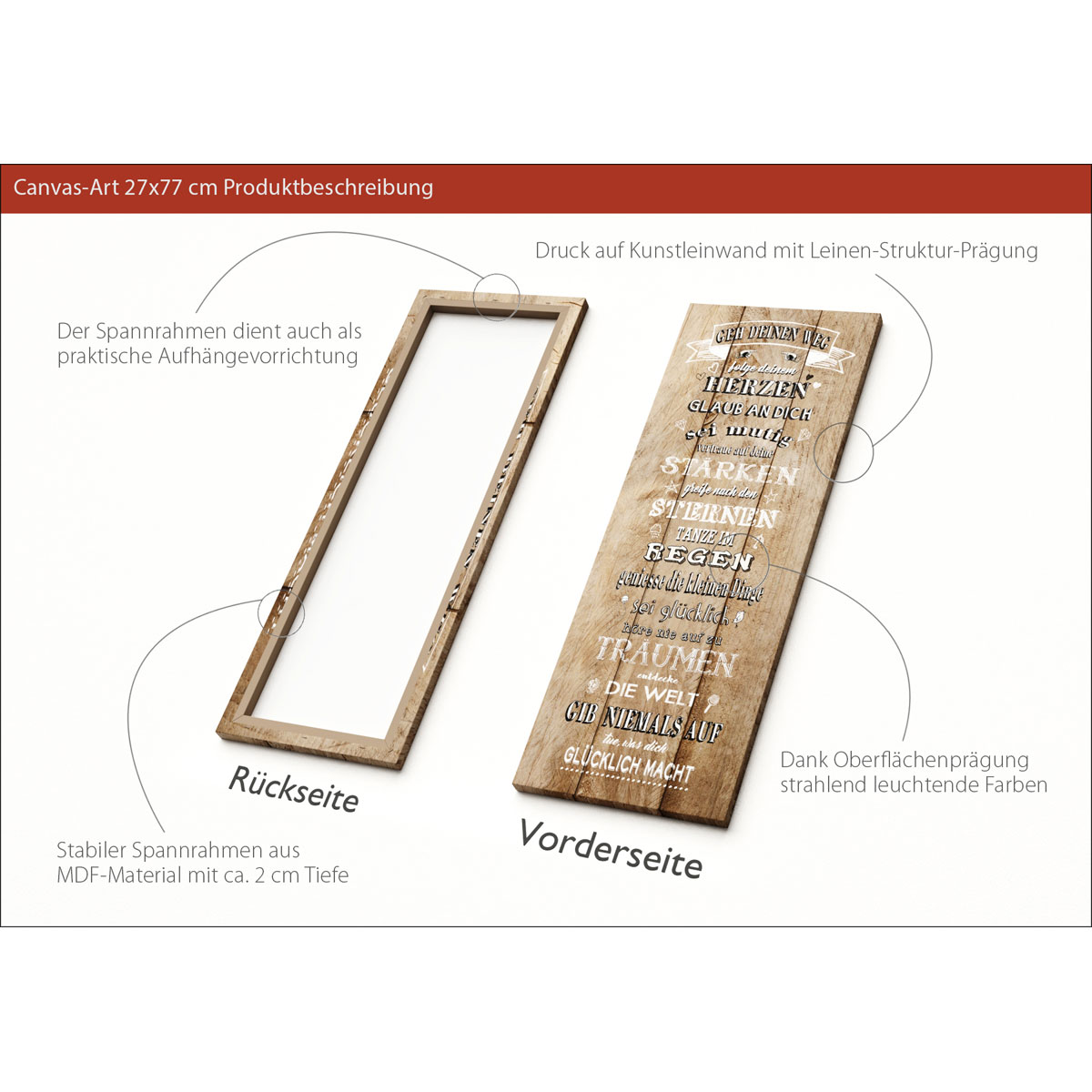 Canvas-Art Spruch 30 x 80 cm Bild 3
