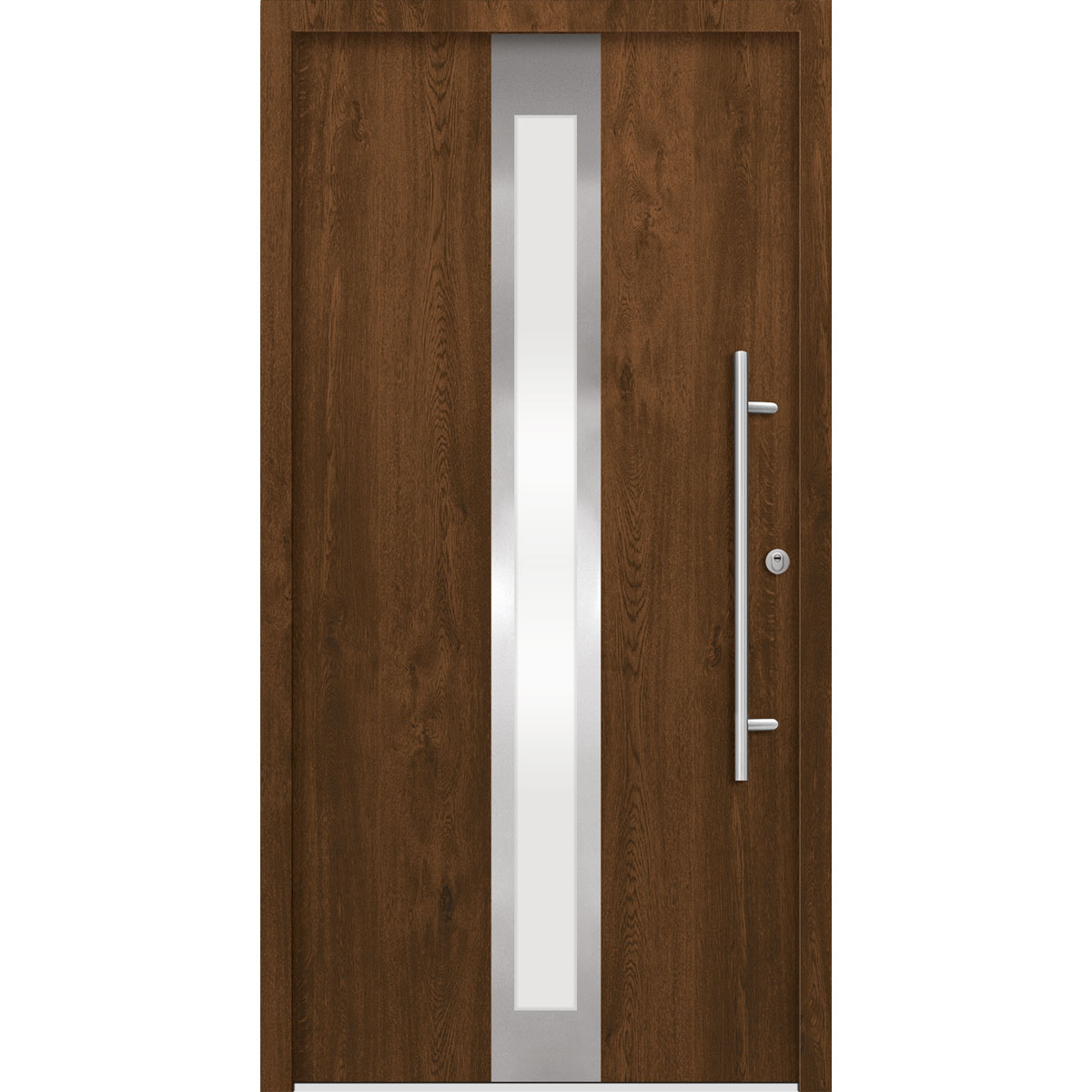 SplenDoor  Premium-Haustür Passivedoor Stockholm RC2 energiesparend einbruchsicher nussbaum 100 x 210 cm rechts