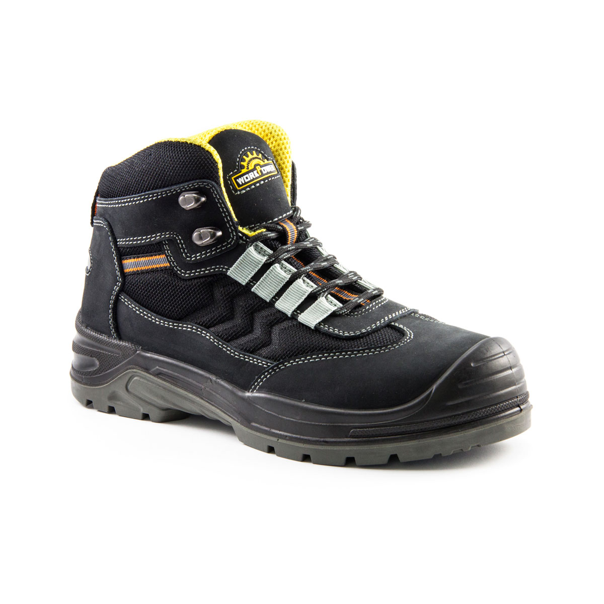 Sicherheitsstiefel S1P schwarz-gelb Größe 