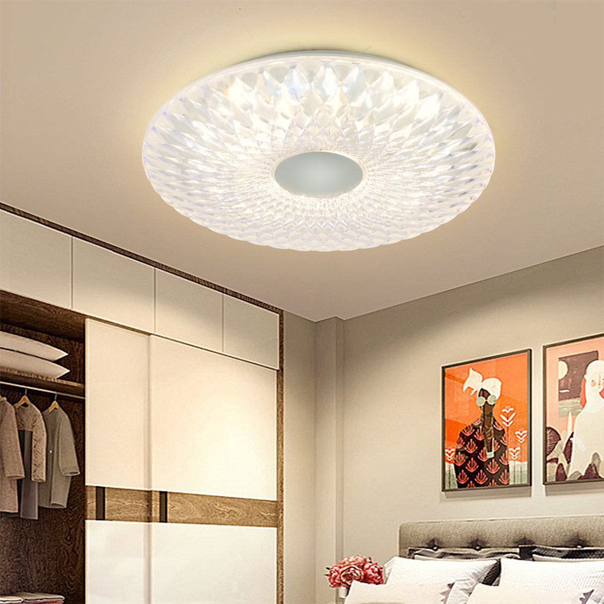 Flector LED-Deckenleuchte Kristall weiß Bild 2