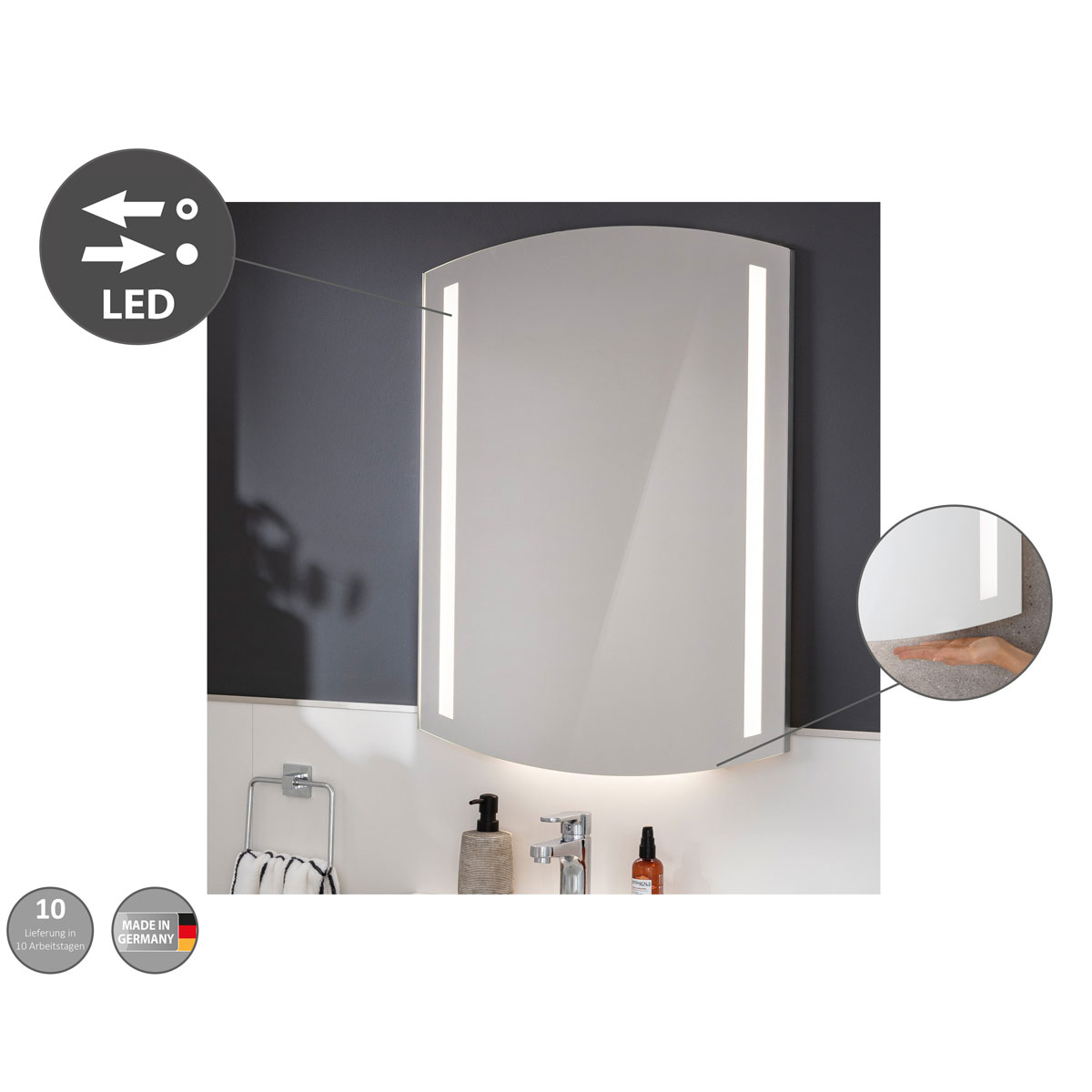 Fackelmann  Spiegelelement B.Style 605 x 800 x 20 mm LED Bild 2