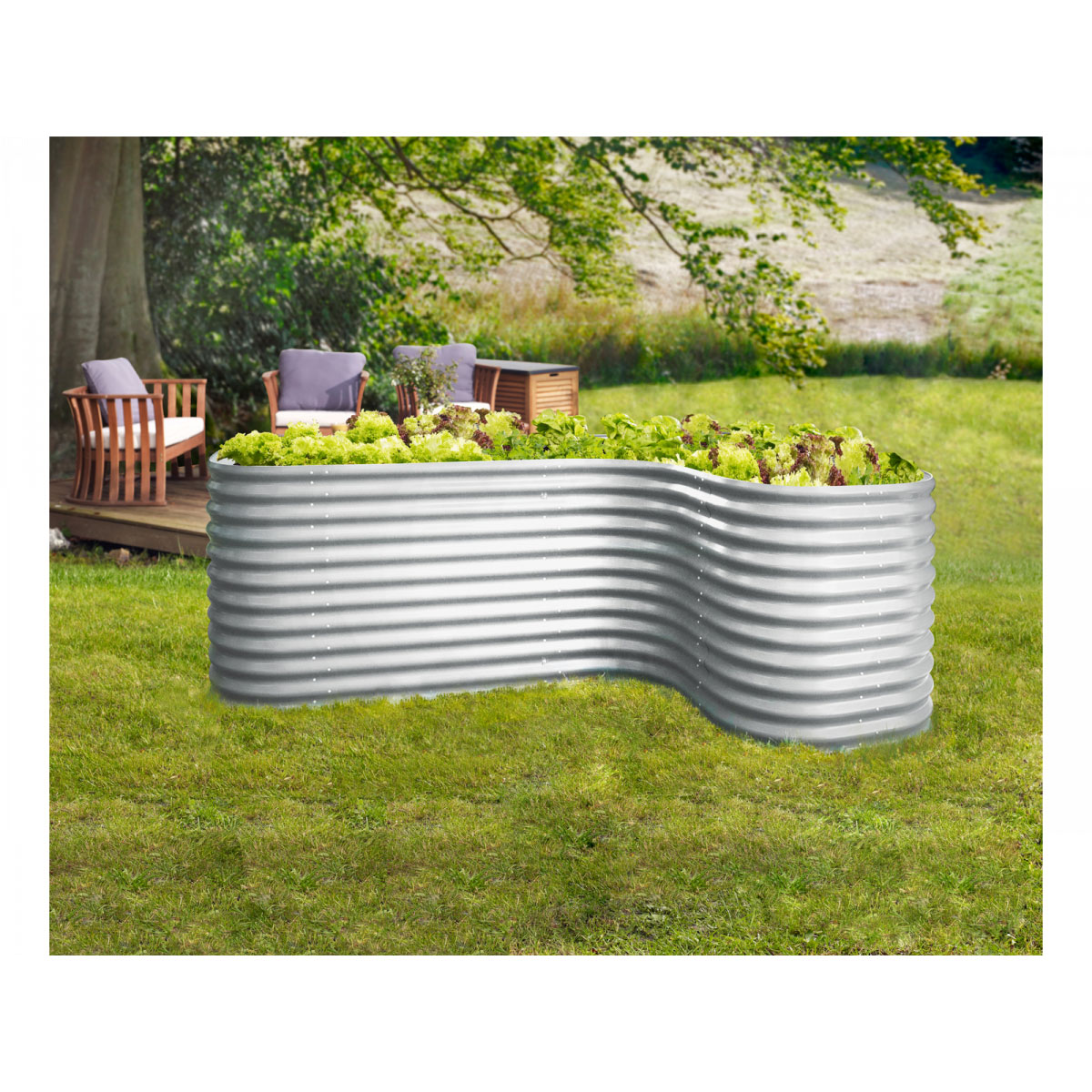 Vitavia Hochbeeterweiterung Curve Alu blank Bild 1