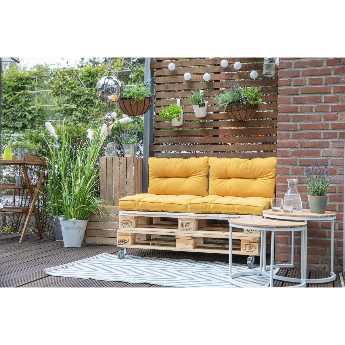 Siena Garden Sitz-/Rückenkissen Almaaz 4-teilig für Euro-Palette gelb Bild 5