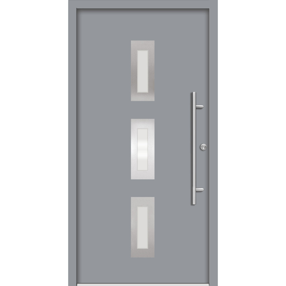 SplenDoor  Premium-Haustür Passivedoor Aalborg energiesparend grau 110 x 210 cm rechts