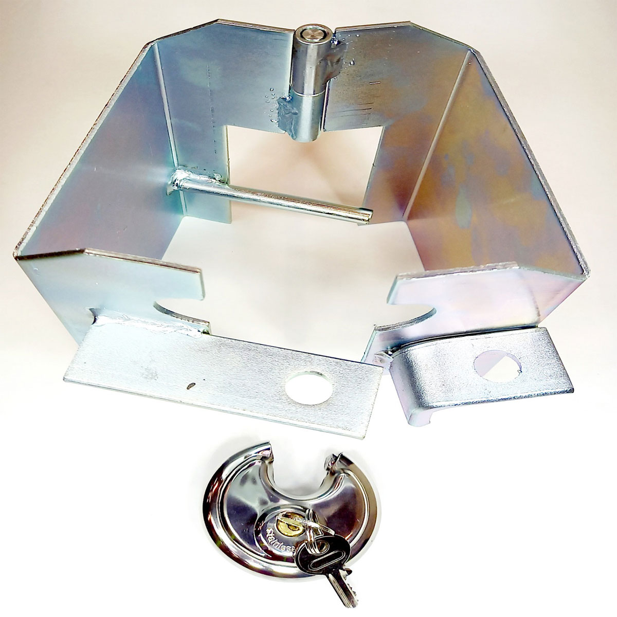 Unitec Kastensicherung mit Diskusschloss silber 19,5 x 15 x 11,5 cm Bild 2