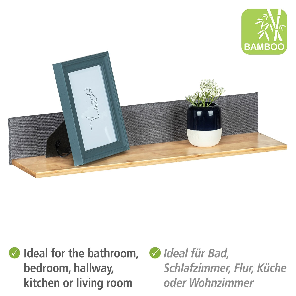 Wenko  Wandregal Bahari Wohnregal Badregal aus Bambus Bild 3