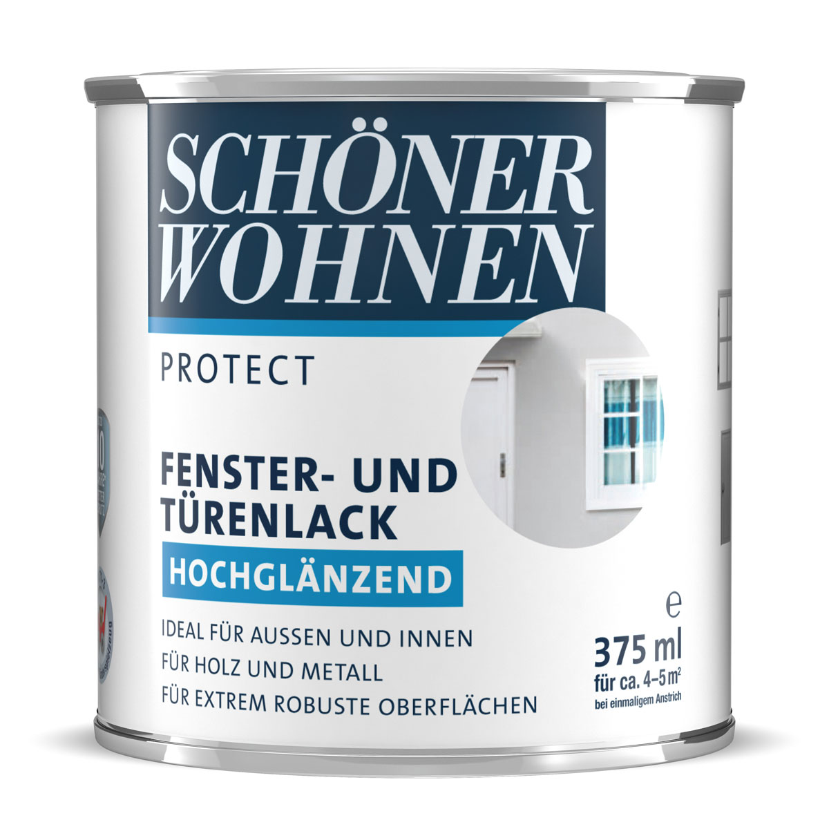 Schöner Wohnen Farbe Fenster- und Türenlack Protect weiß glänzend 375 ml