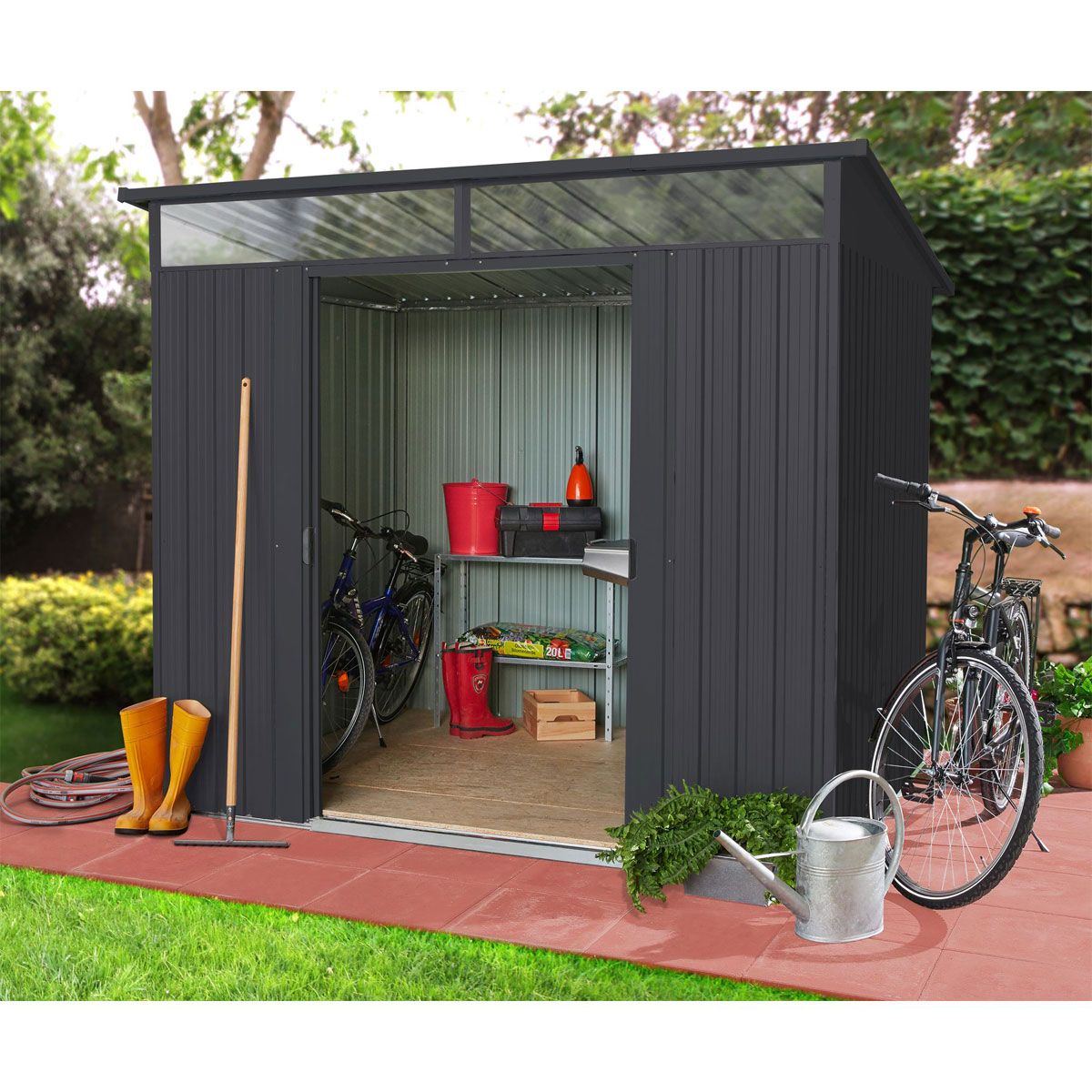 Pergart Gerätehaus Lübeck 4m² anthrazit matt Bild 5