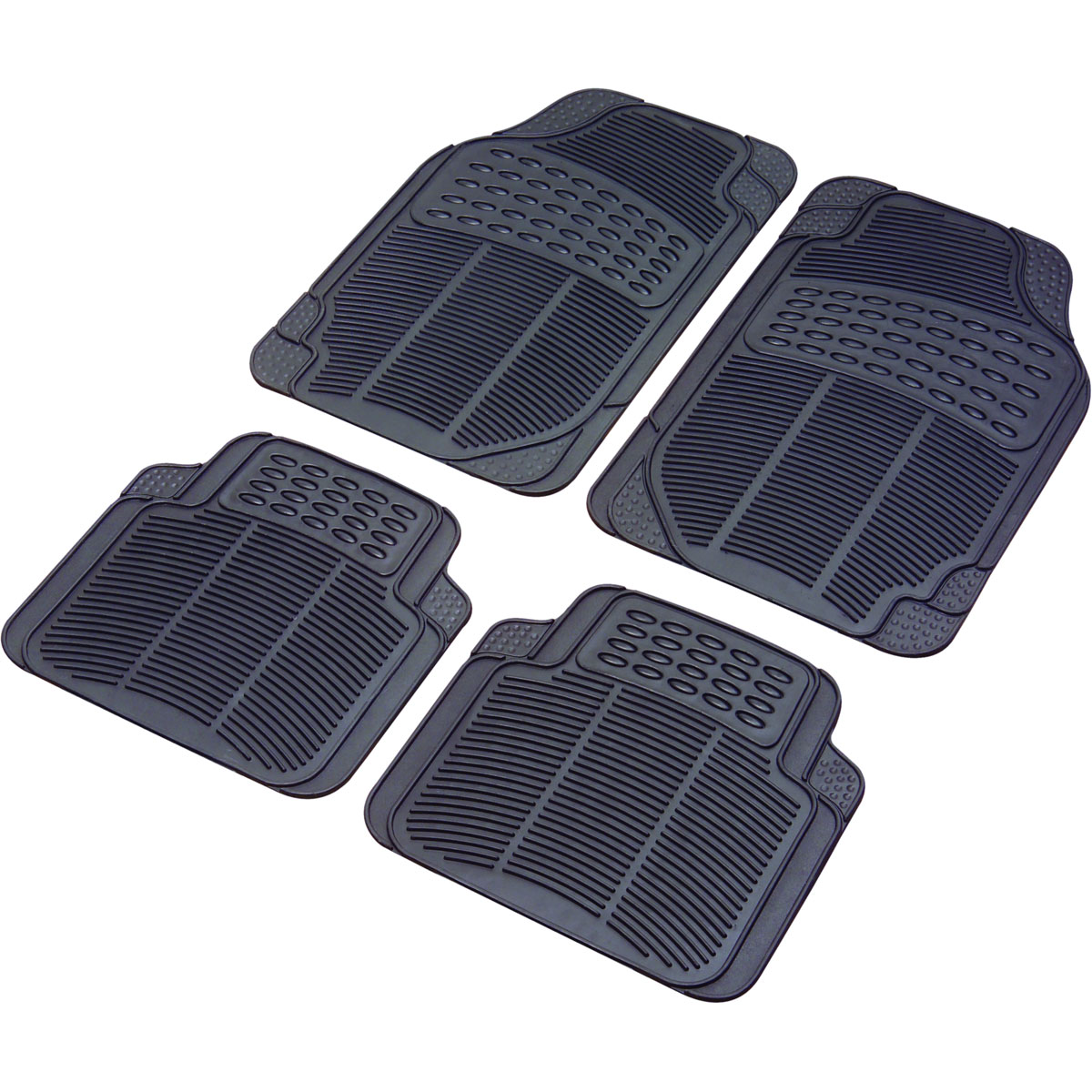 Cartrend  Gummimatte zuschneidbar schwarz 4-teilig