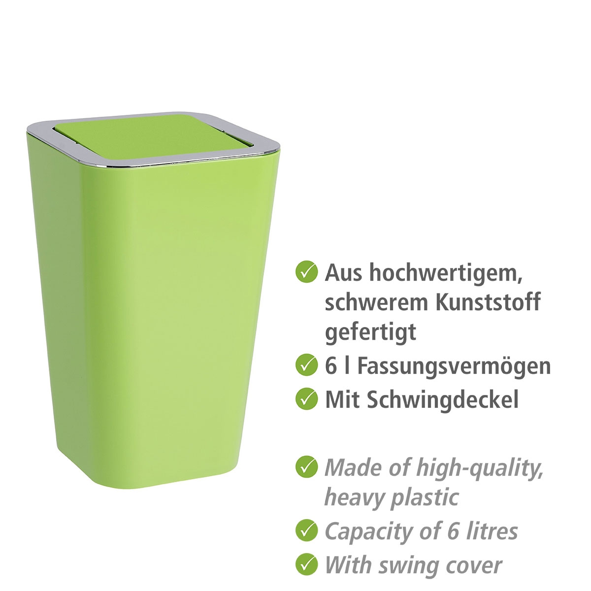Wenko Schwingdeckeleimer Candy grün 6 L Bild 2