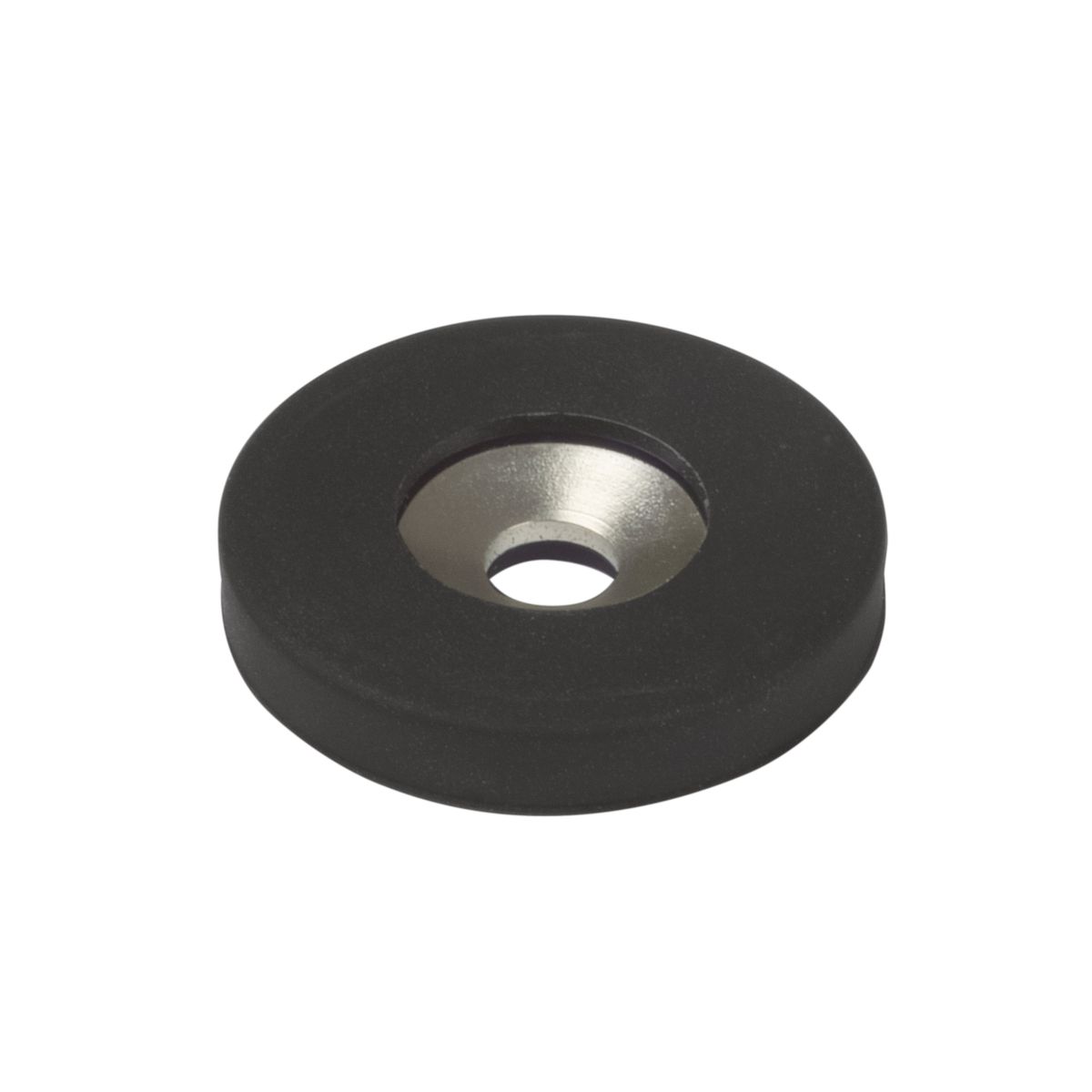 Suki Magnet Neodym mit Senkbohrung Ø 22 x 4 mm, gummiert, schwarz