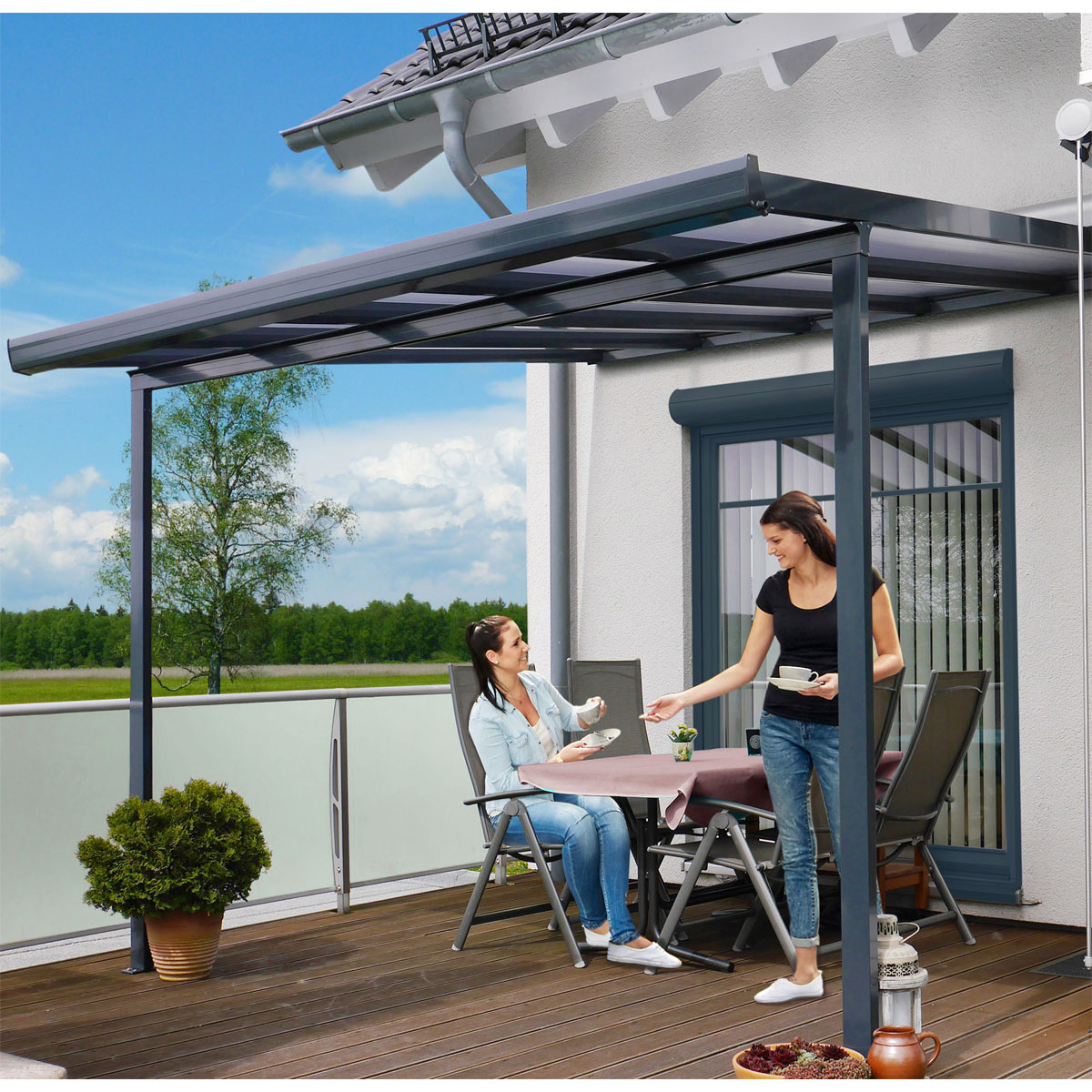 gutta Terrassenüberdachung Standard anthrazit 306 x 406 cm Bild 3