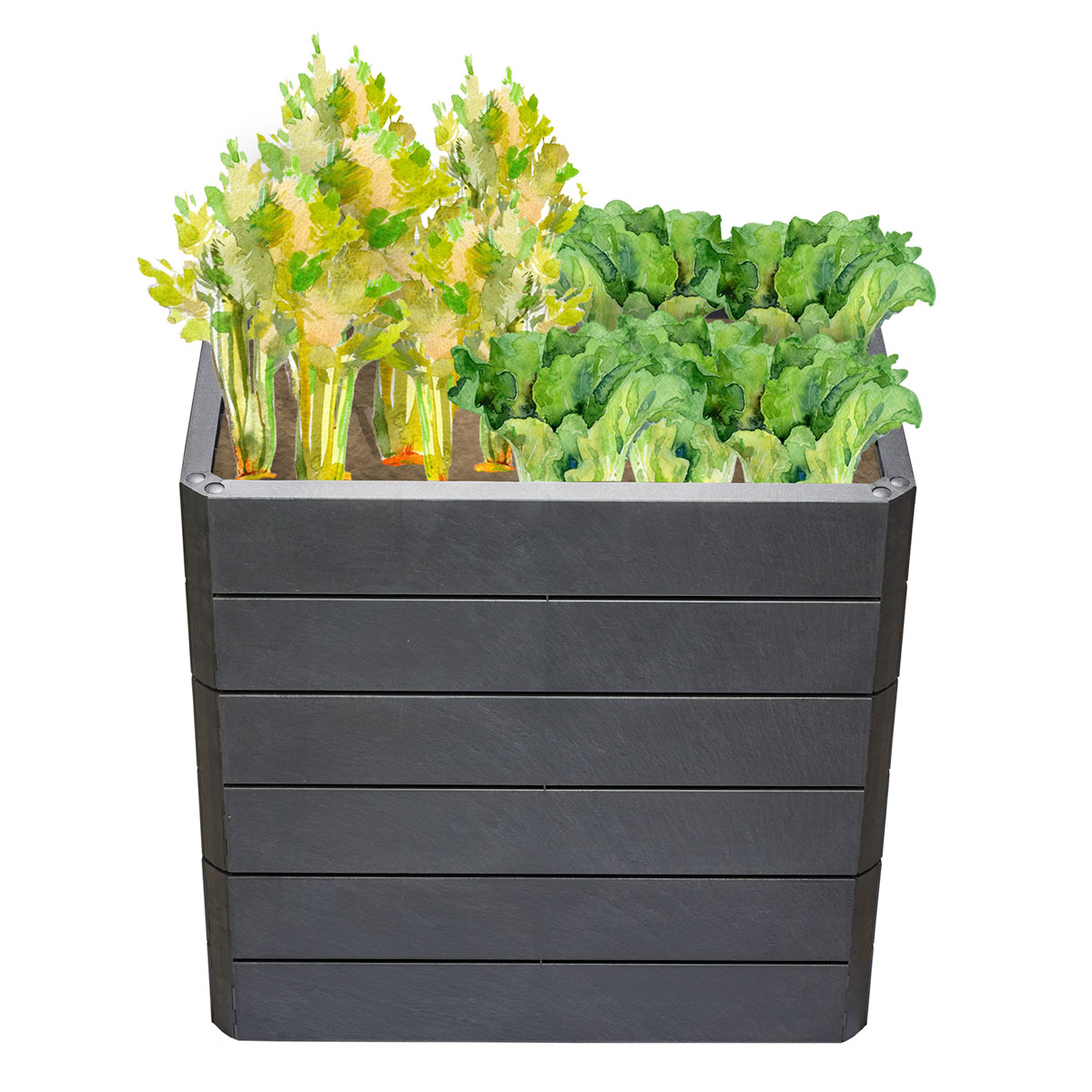 Garantia Hochbeet ERGO QUADRO M 75 Stone inkl FLORA Bild 1