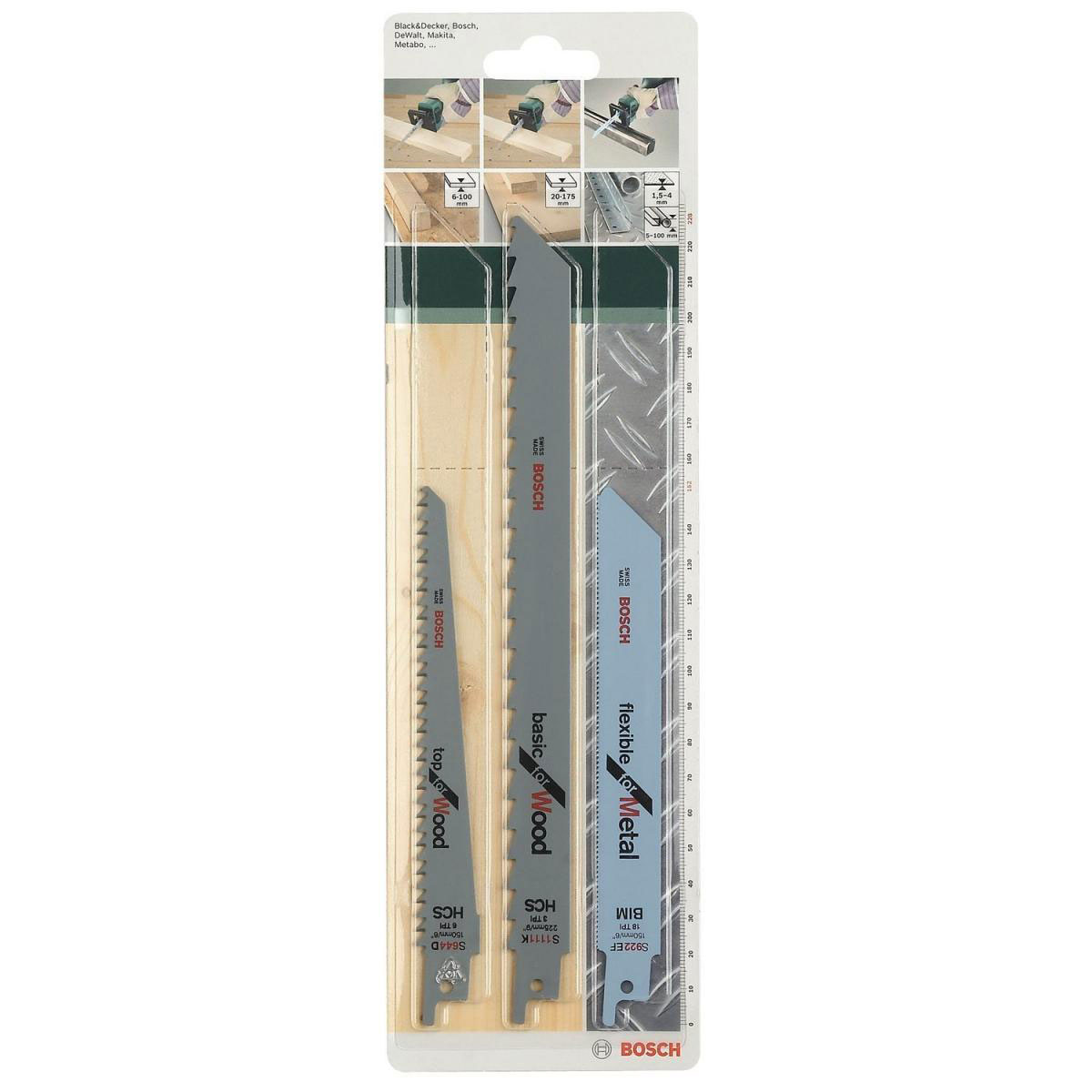 Bosch  DIY Säbelsägeblattset S922EF BIM/S644D HCS/S1111K HCS 3- teilig  Bild 3