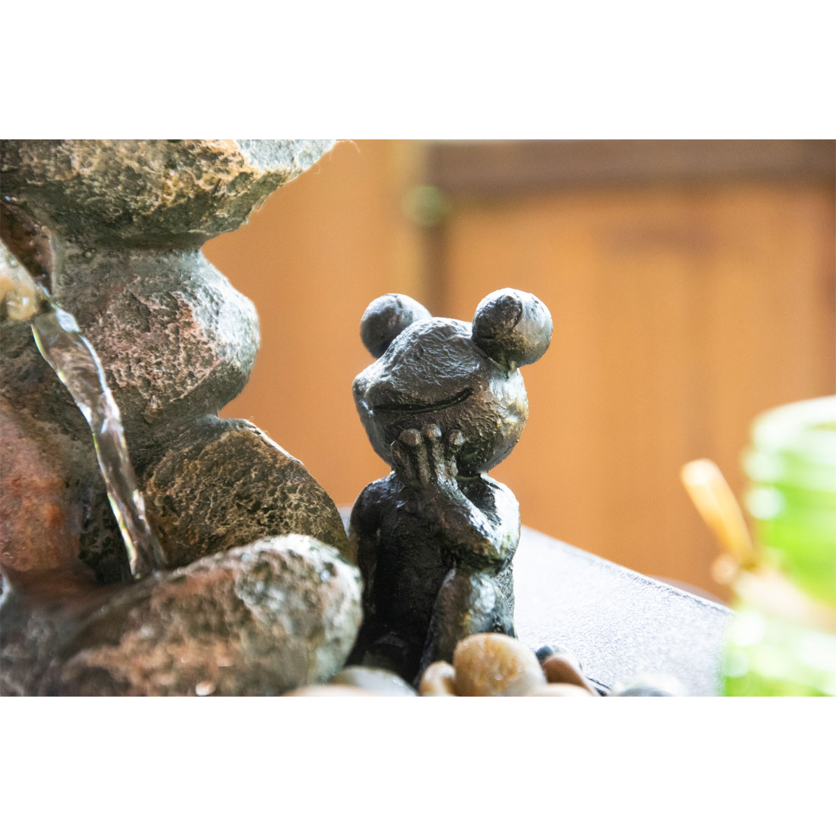 dobar Zimmerbrunnen mit Frosch 20 x 21,5 x 20 cm grau-schwarz Bild 3