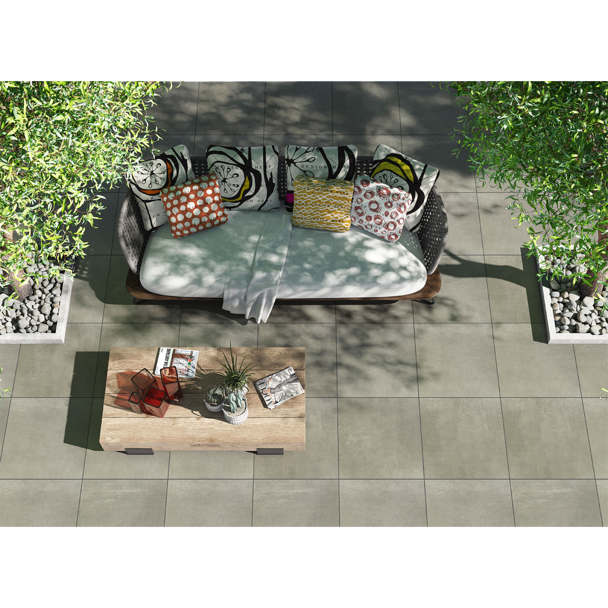 Feinsteinzeug-Platte No. 1 Tile Tortuga grau 60 x 60 cm Bild 2