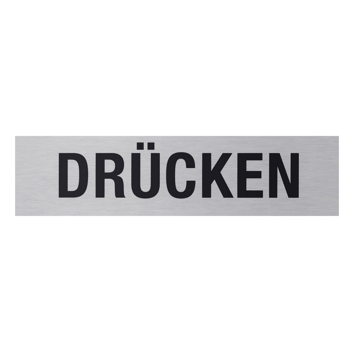 Metafranc Hinweisschild Drücken Aluminium grau