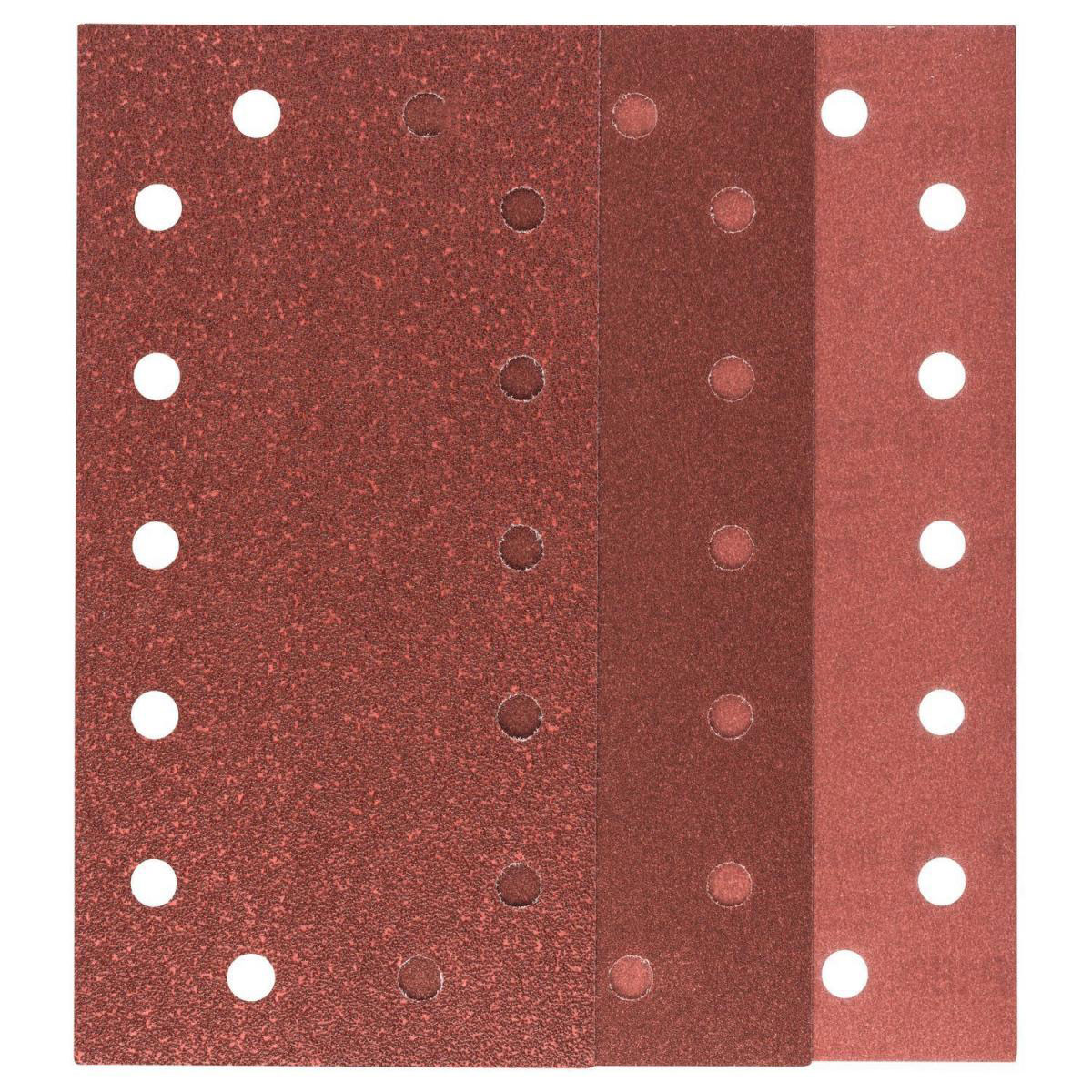 Bosch DIY Schleifblatt 115 x 230 mm 3xG60/4xG120/3xG181 14 Löcher Klett 10- teilig