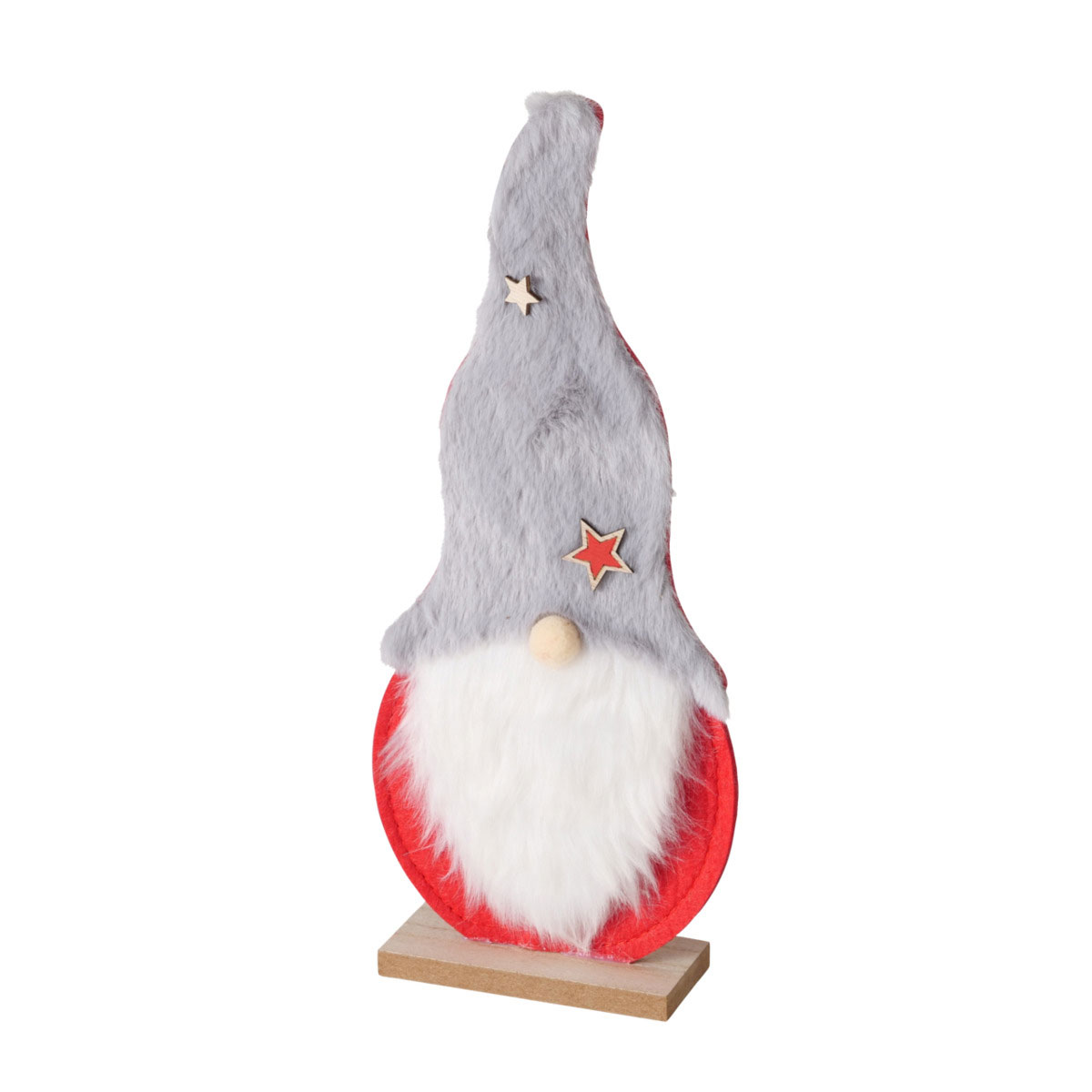 Figur Imka Wichtel Weihnachtsmann 13 x 5 x 29 cm grau rot Textil Holz Bild 8