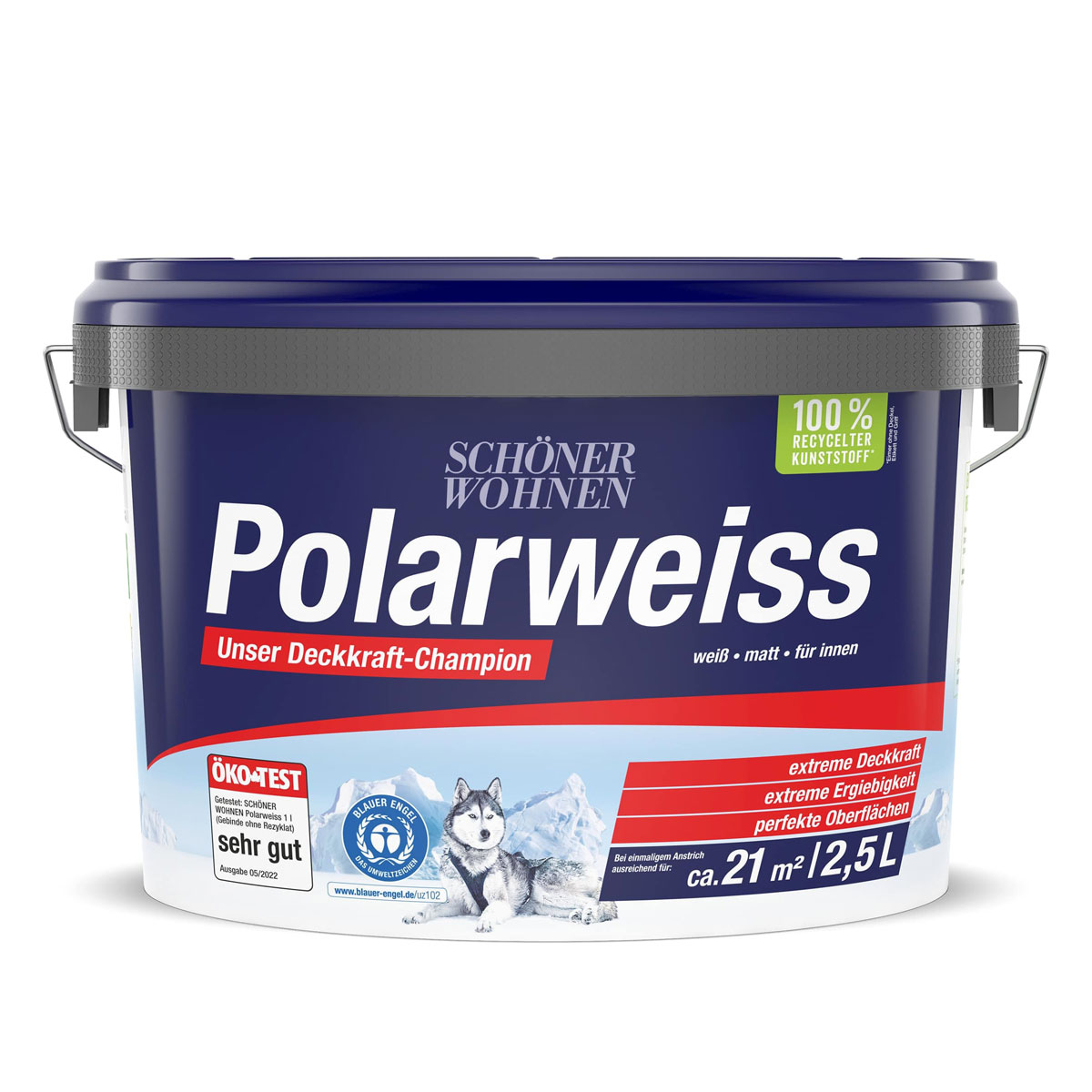 Schöner Wohnen Farbe Wand- und Deckenfarbe Polarweiß 2,5 L Bild 1