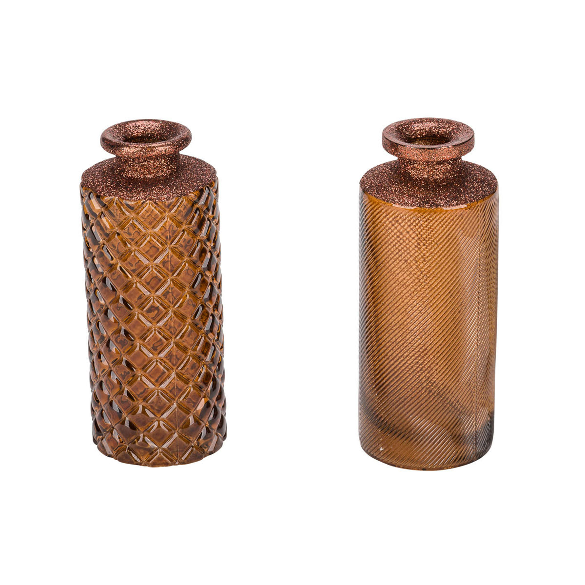 Kunstgewerbe Gehlmann Glasvase bronze 2 Designs Durchmesser 5,5 x 13 cm