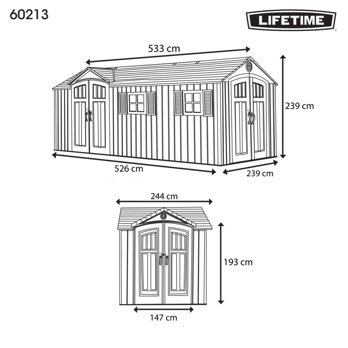 Lifetime Gerätehaus Chateau 243,8x533,4x238,8 cm Bild 12