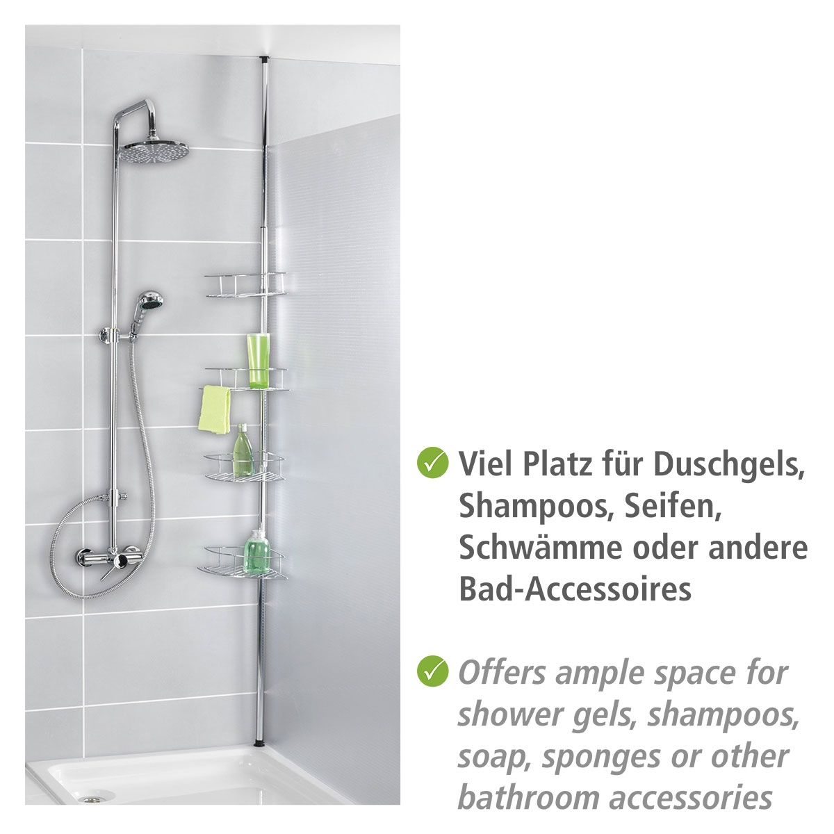 Wenko  Teleskop-Eckregal Dolcedo Edelstahl rostfrei Bild 4