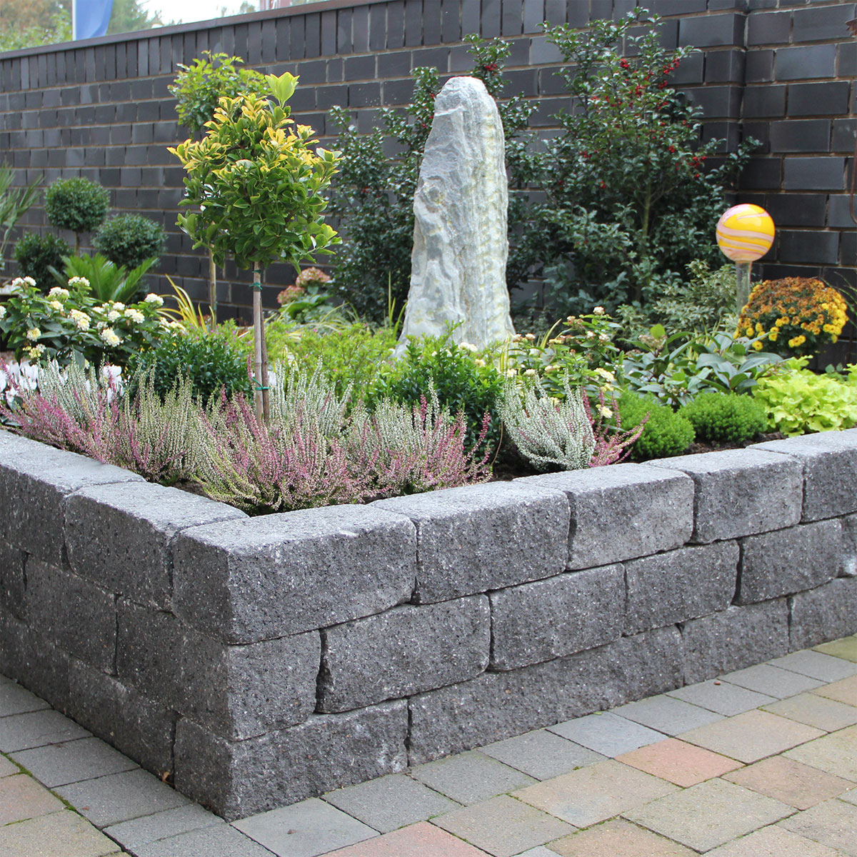 Diephaus  Mauerstein Cup-Kombi schwarz 25 x 12,5 x 12,5 cm Bild 2