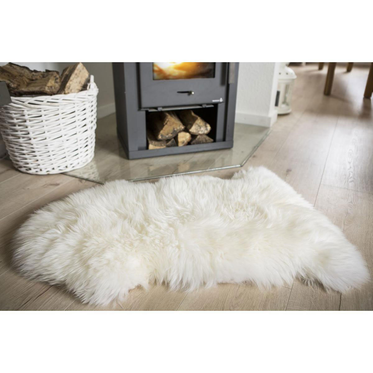 Teppich Schaffell ca 60 x 85 cm Weiß Bild 4