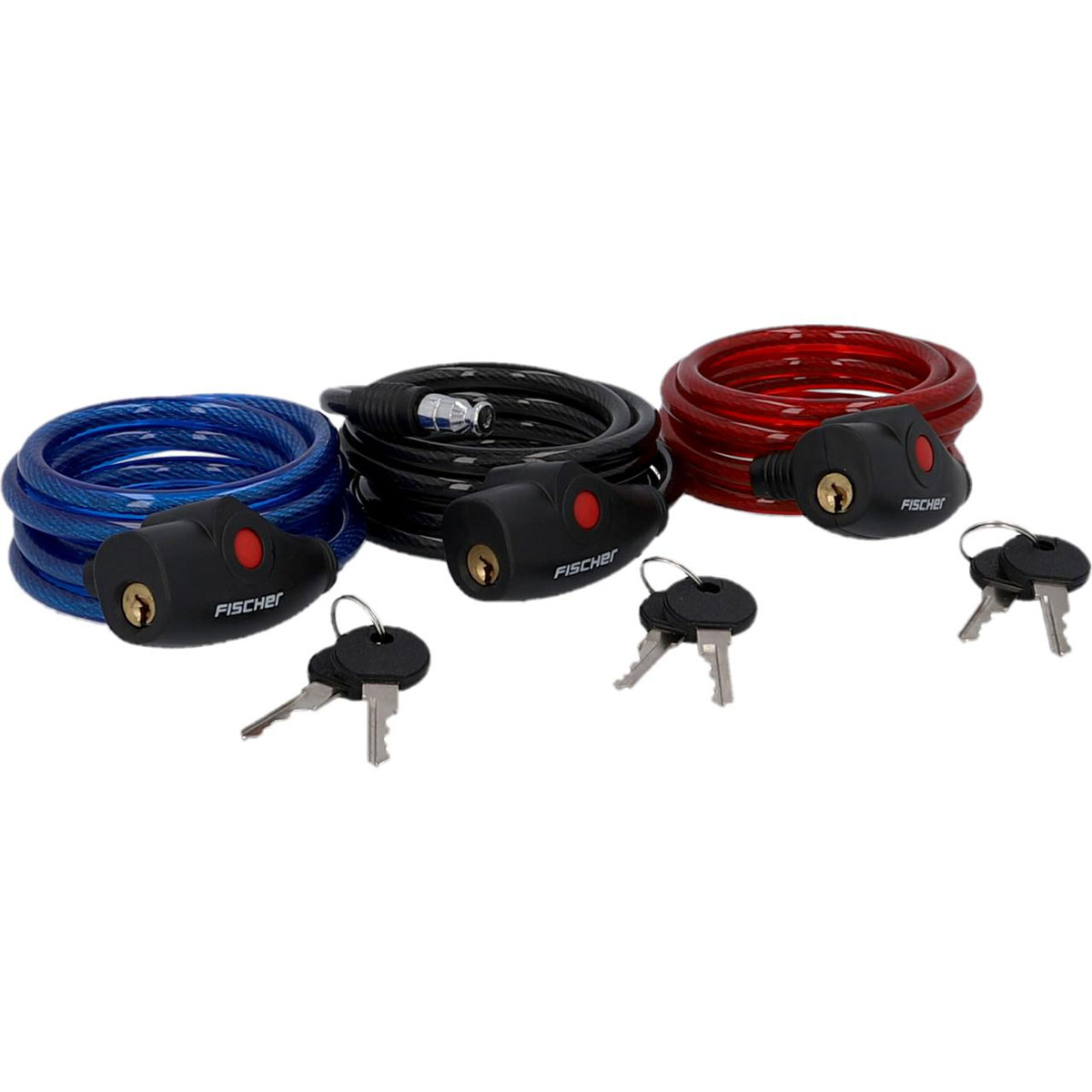 Fischer Bikes Spiralschloss Family 180 cm 8 mm 3 Stück
