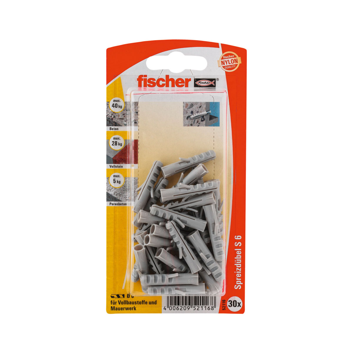 Fischer  Dübel S 6 30 Stück
