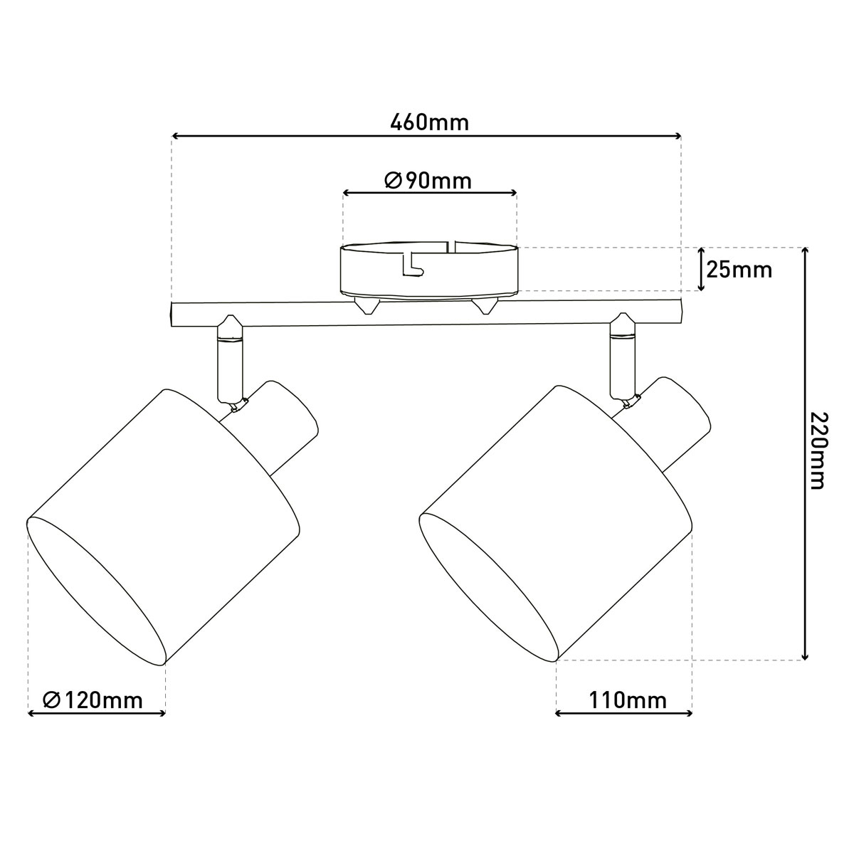 näve  Spotserie Maron 2 Spots braun Bild 10