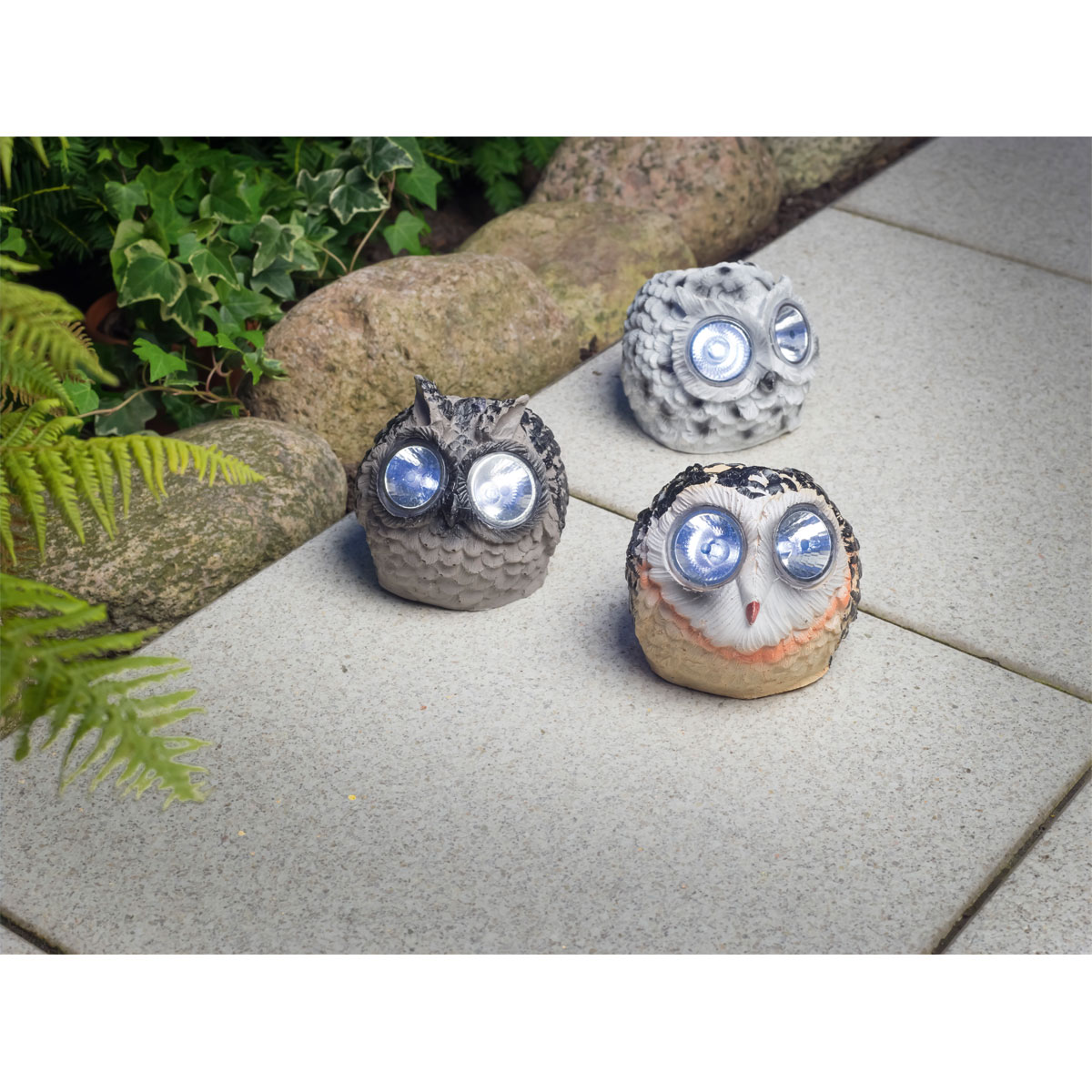 Flector Garten LED-Solartier Eule braun Bild 2