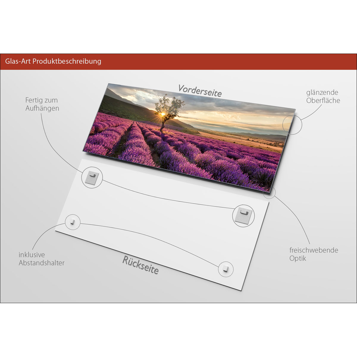 Glas-Art Silence 30 x 80 Glasbild Bild 3