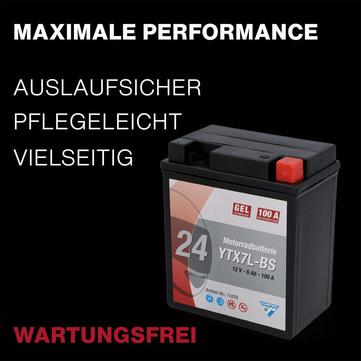 Batterie GEL YTX7L-BS 7Ah 160A Bild 8