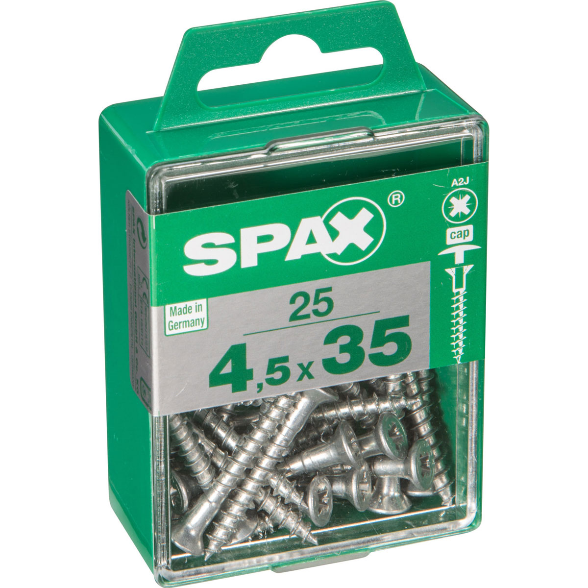 Spax Universalschrauben WIROX mit Kopfbohrung Senkkopf 4,5 x 35 M 25 Stück Bild 2