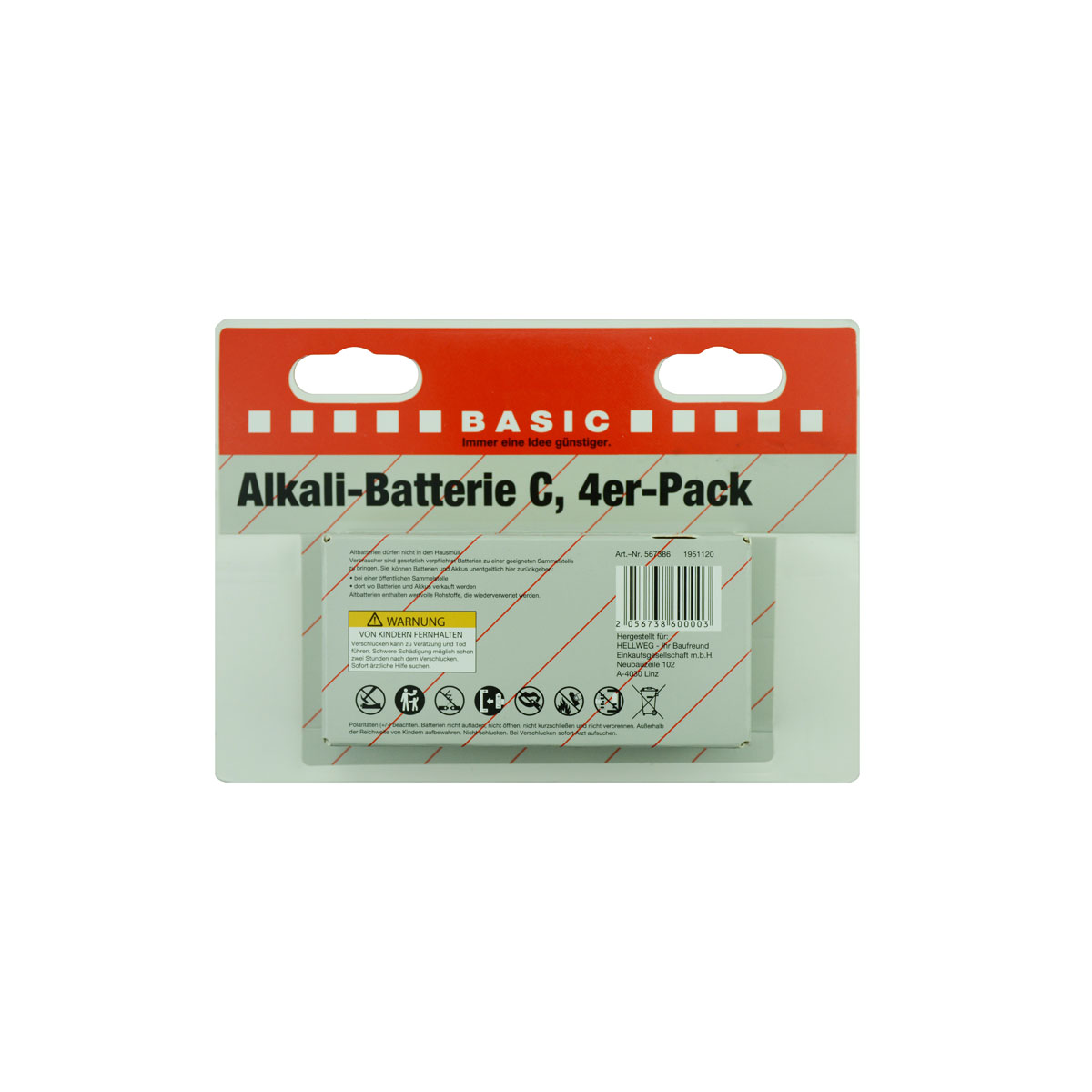 Basic Alkaline-C-Batterie 1,5V 4 Stück Bild 2