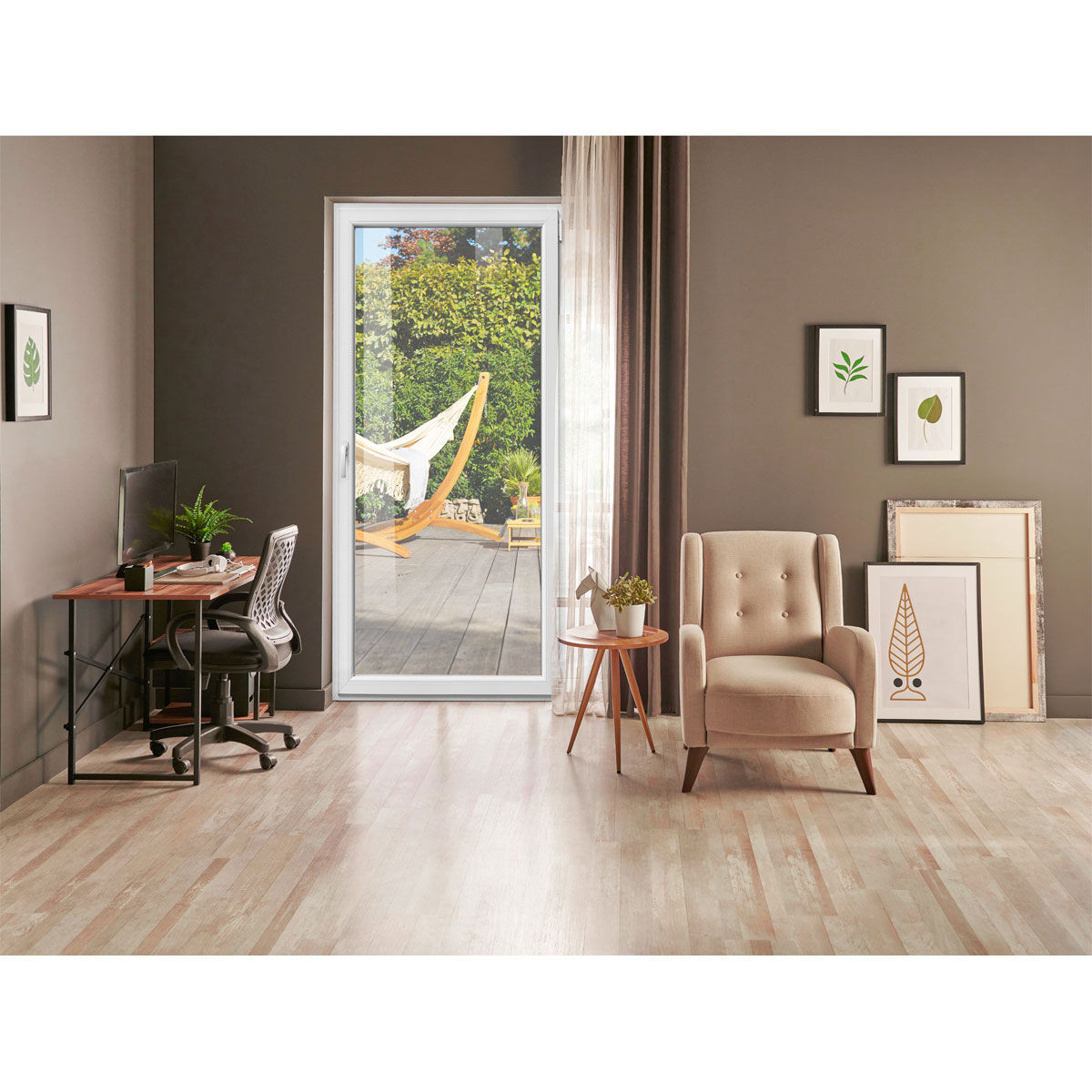 PVC-Balkontür weiß rechts 100 x 200 cm Bild 2