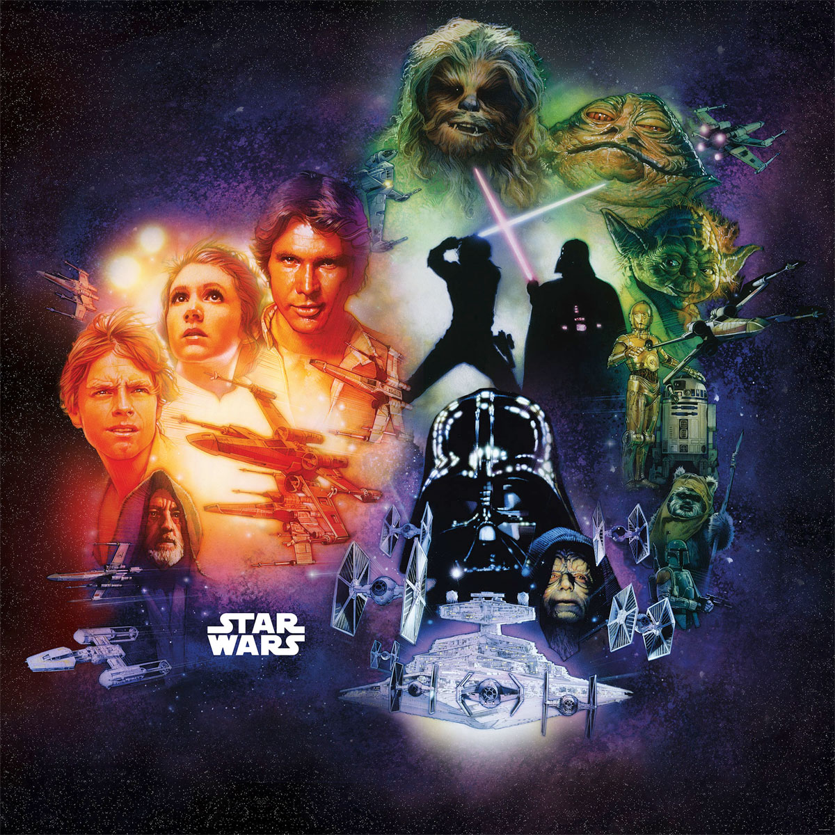 Komar  Vlies Fototapete Star Wars Classic Poster Collage 250x250 cm Bild 2
