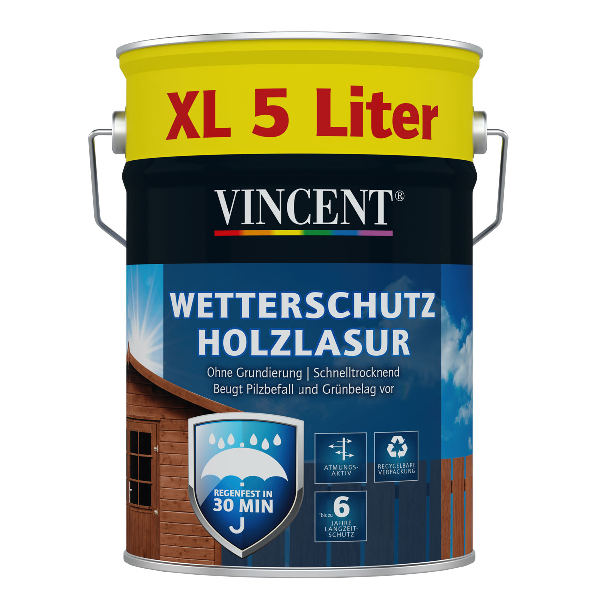 Vincent Wetterschutz-Holzlasur 5 L Teak