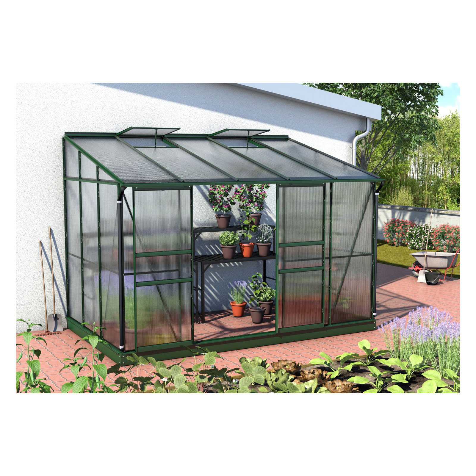 Vitavia Gewächshaus Osiris 6500 6,5m² 6 mm Hohlkammerplatten grün