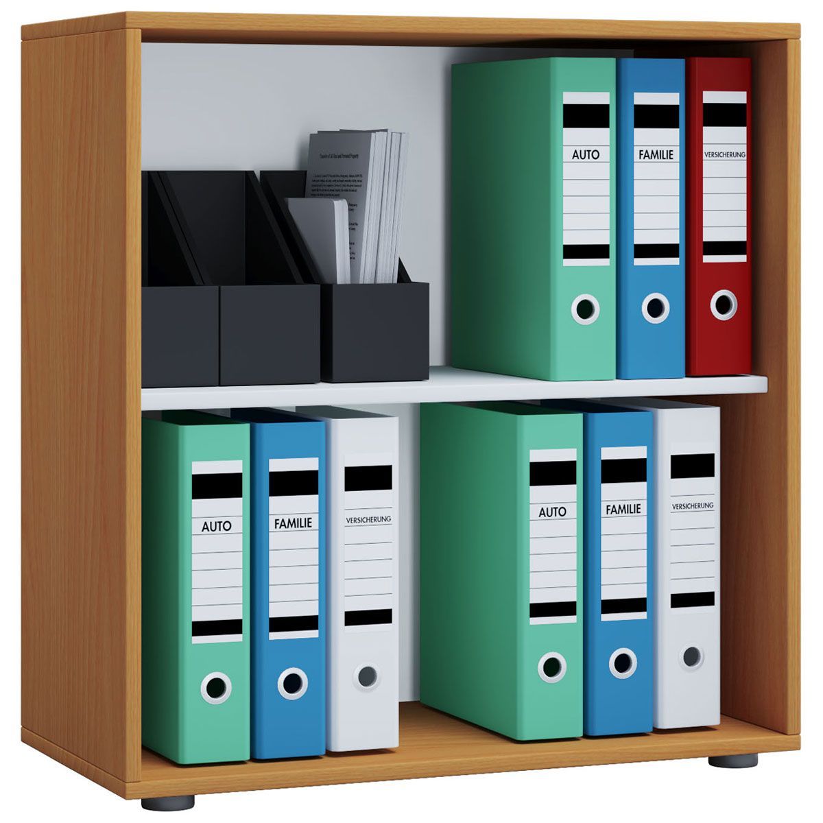 Büroregal Lona L ohne Türen Buche Bild 1