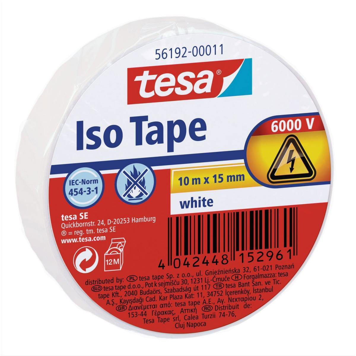Tesa Isolierband weiß 10 m x 15 mm