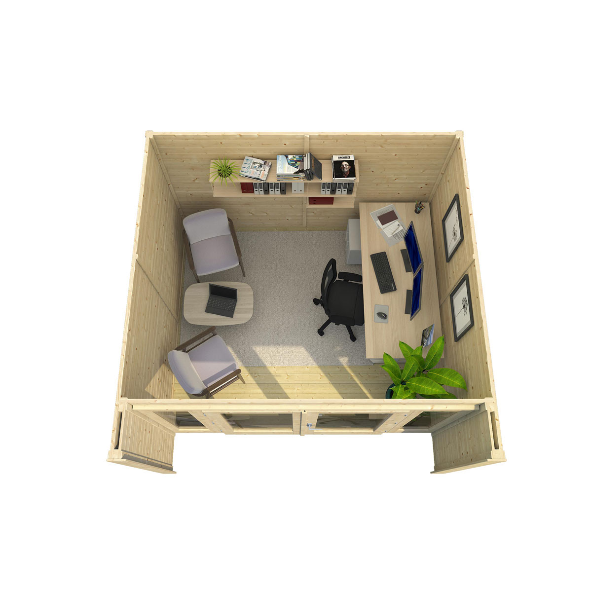 Gartenhaus 263 Größe 2 hellgrau Bild 3