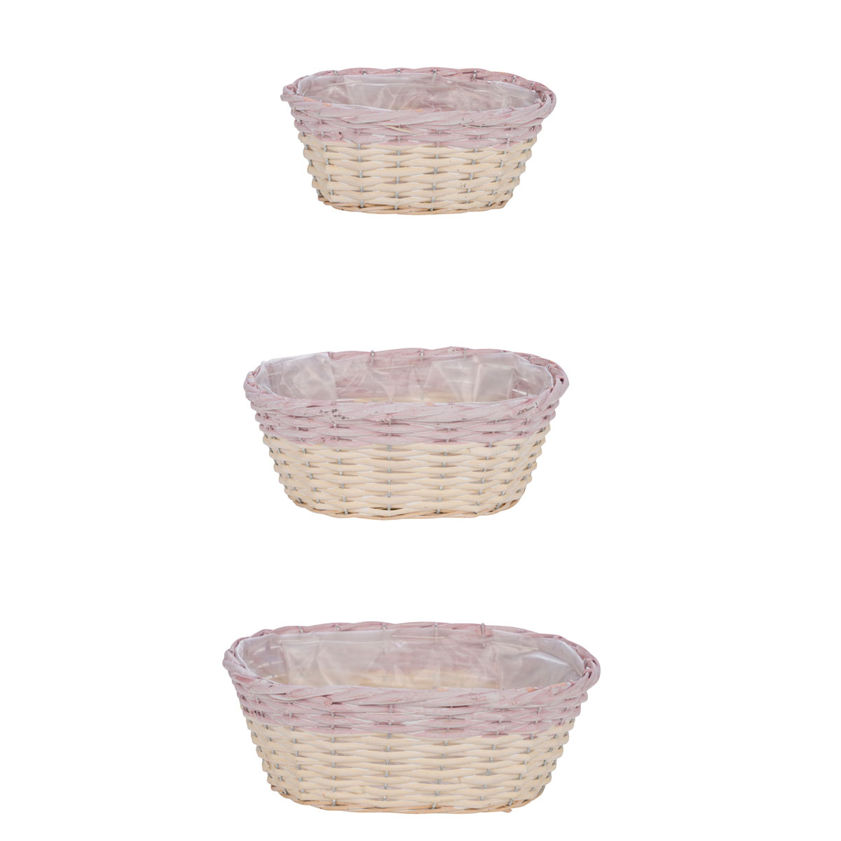 Kunstgewerbe Gehlmann Korb weiß/lila groß